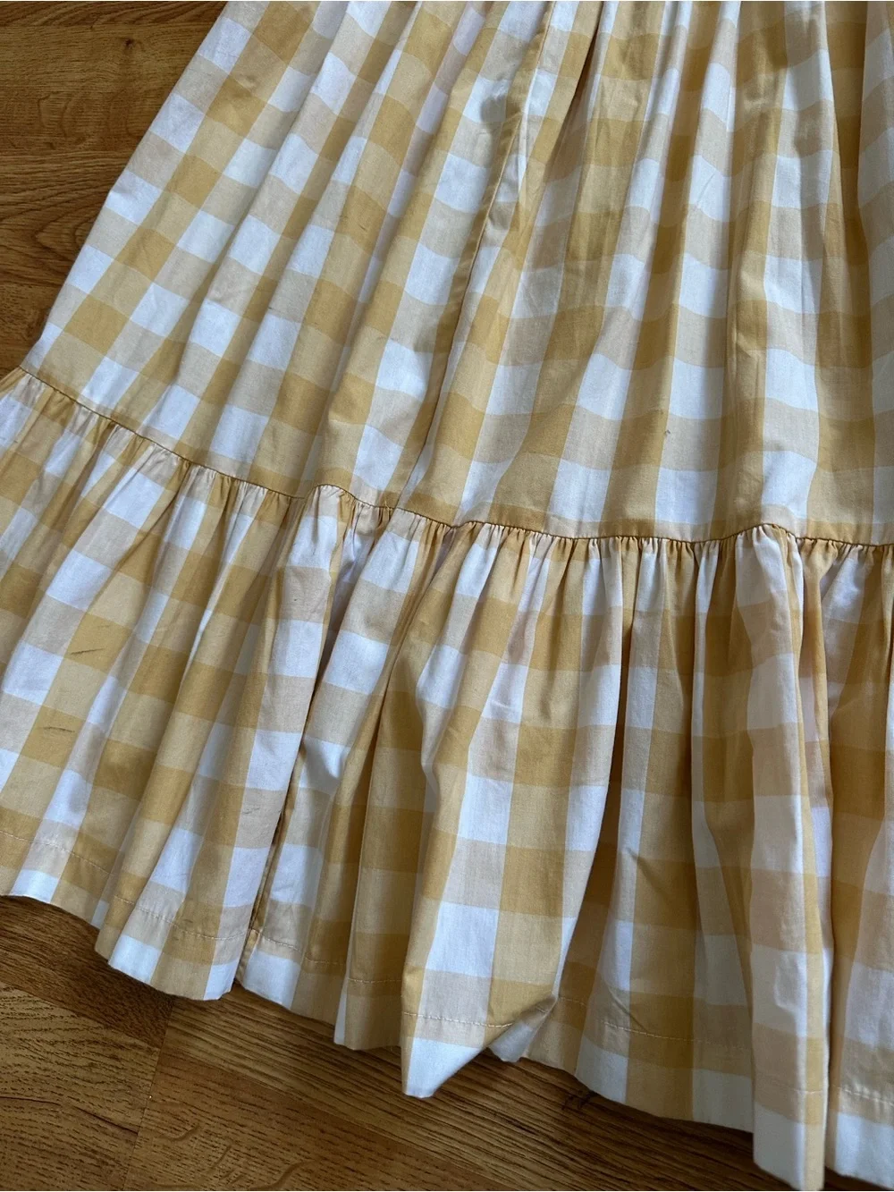 Abercrombie & Fitch Yellow Gingham Smocked Maxi Dress S - Picture 8 of 16